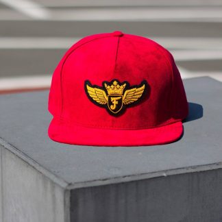 Snapback, Red Suede, Small Logo