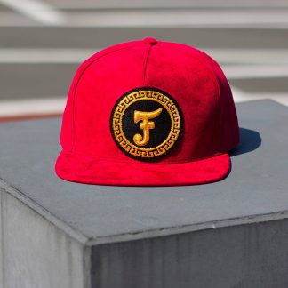 Snapback, Red Suede, Medium Logo